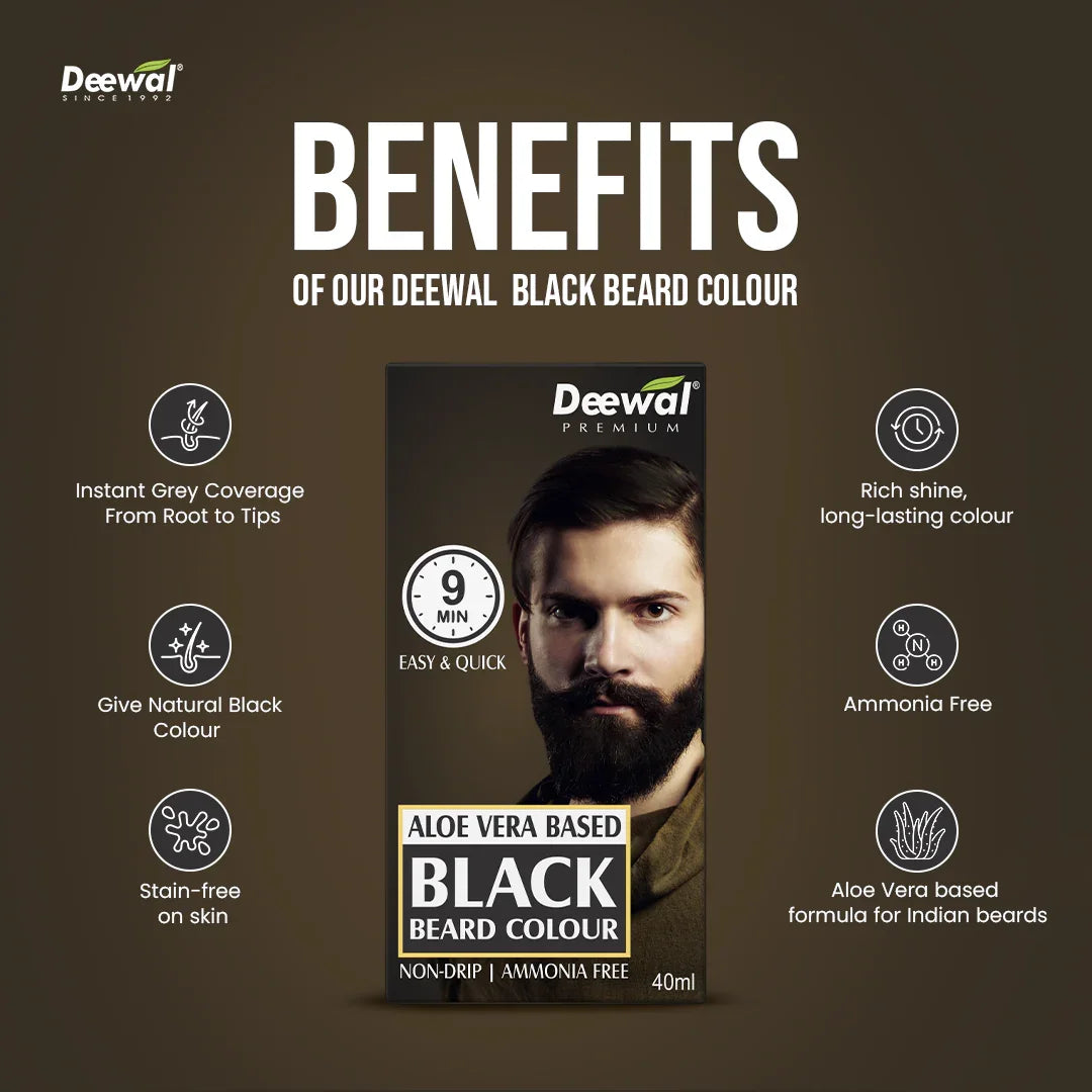 Deewal Gel Beard Black Colour -9 min