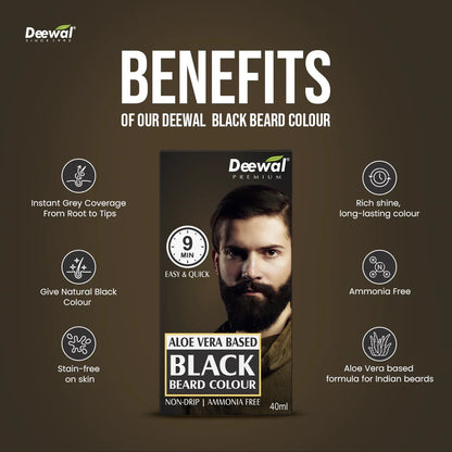 Deewal Gel Beard Black Colour -9 min